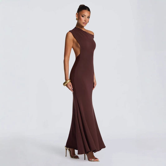 Asymmetric Off - Shoulder High - End Evening Gown - Smith Beauty Store